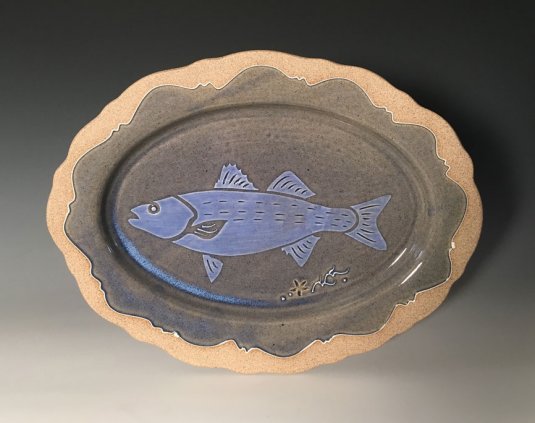 Striped Bass Oval Platter
